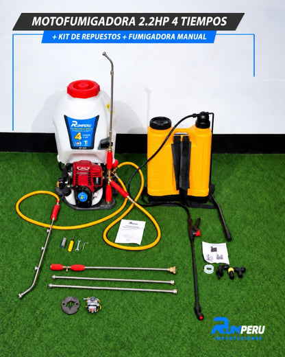 Motofumigadora 2.2HP 4 Tiempos + Kit De Repuestos + Fumigadora manual