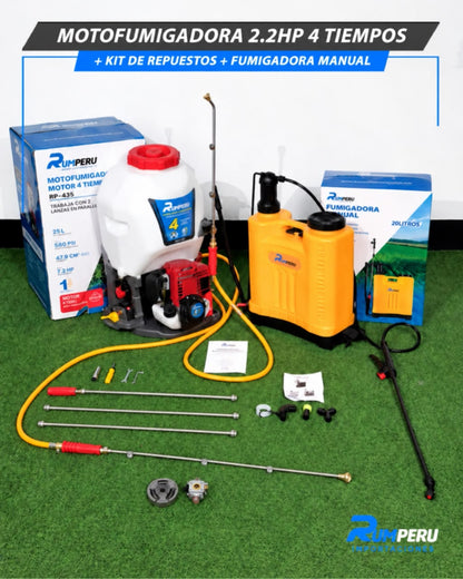 Motofumigadora 2.2HP 4 Tiempos + Kit De Repuestos + Fumigadora manual