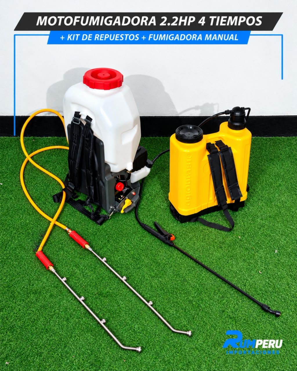 Motofumigadora 2.2HP 4 Tiempos + Kit De Repuestos + Fumigadora manual