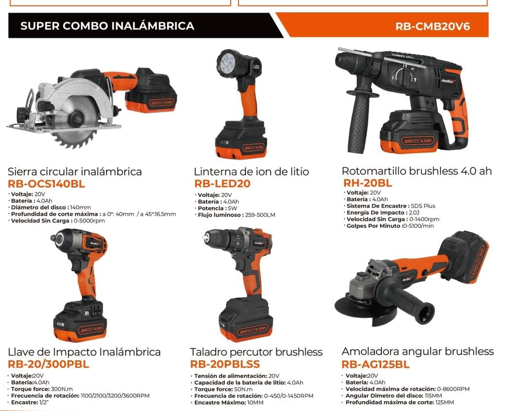 Combo De 6 Herramientas Motor Brushels