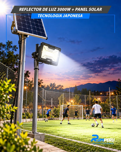 Reflector De Luz 3000W + Panel Solar Tecnología japonesa
