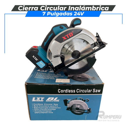 Cierra Circular Inalámbrica 7 Pulgadas 24V