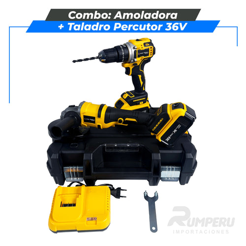 Amoladora + Taladro Percutor 36V