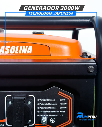 Generador 2000W Tecnología Japonesa