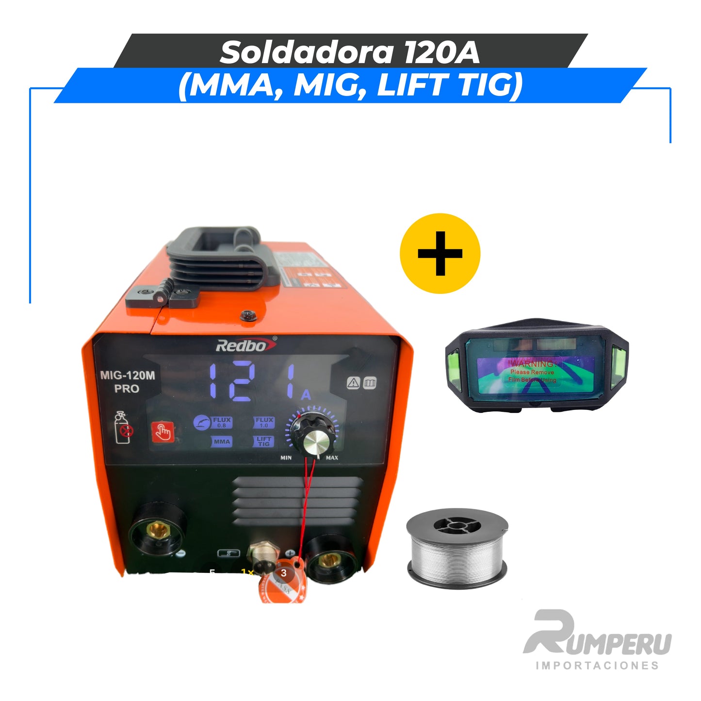 Soldadora Multiproceso 120 Amperios (MMA, MIG , LIFT TIG)