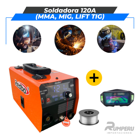 Soldadora Multiproceso 120 Amperios (MMA, MIG , LIFT TIG)