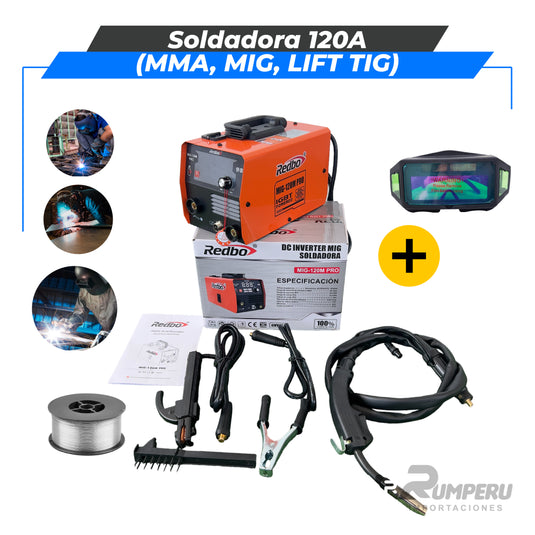 Soldadora Multiproceso 120 Amperios (MMA, MIG , LIFT TIG)