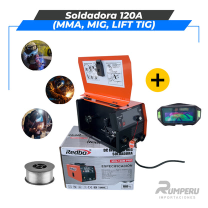 Soldadora Multiproceso 120 Amperios (MMA, MIG , LIFT TIG)