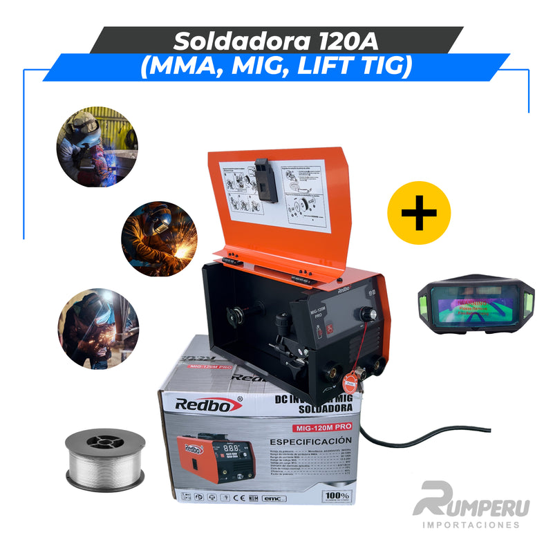 Cargue la imagen en el visor de la galería, Soldadora Multiproceso 120 Amperios (MMA, MIG , LIFT TIG)
