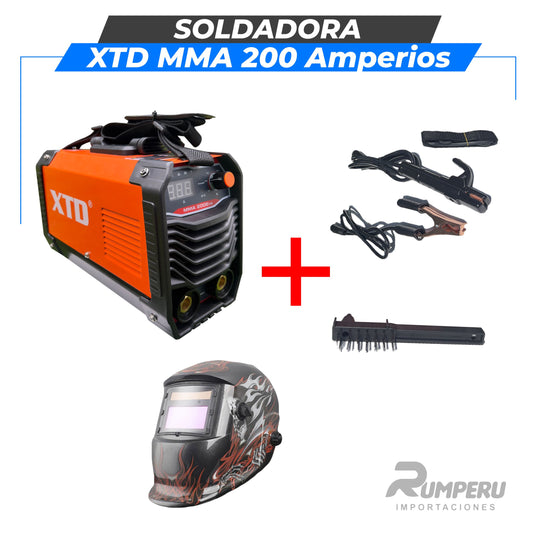 Soldadora 200 Amperios + Careta Fotosensible