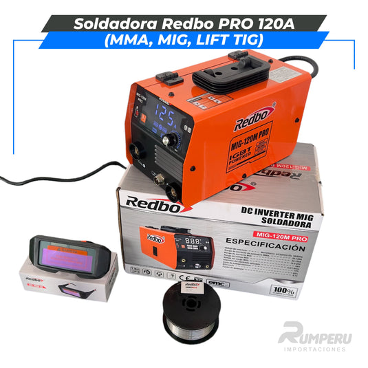 Soldadora Redbo PRO 120A + Amoladora 900W (MMA, MIG, LIFT TIG)