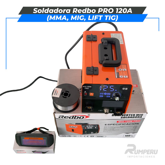 Soldadora Redbo PRO 120A + Amoladora 900W (MMA, MIG, LIFT TIG)