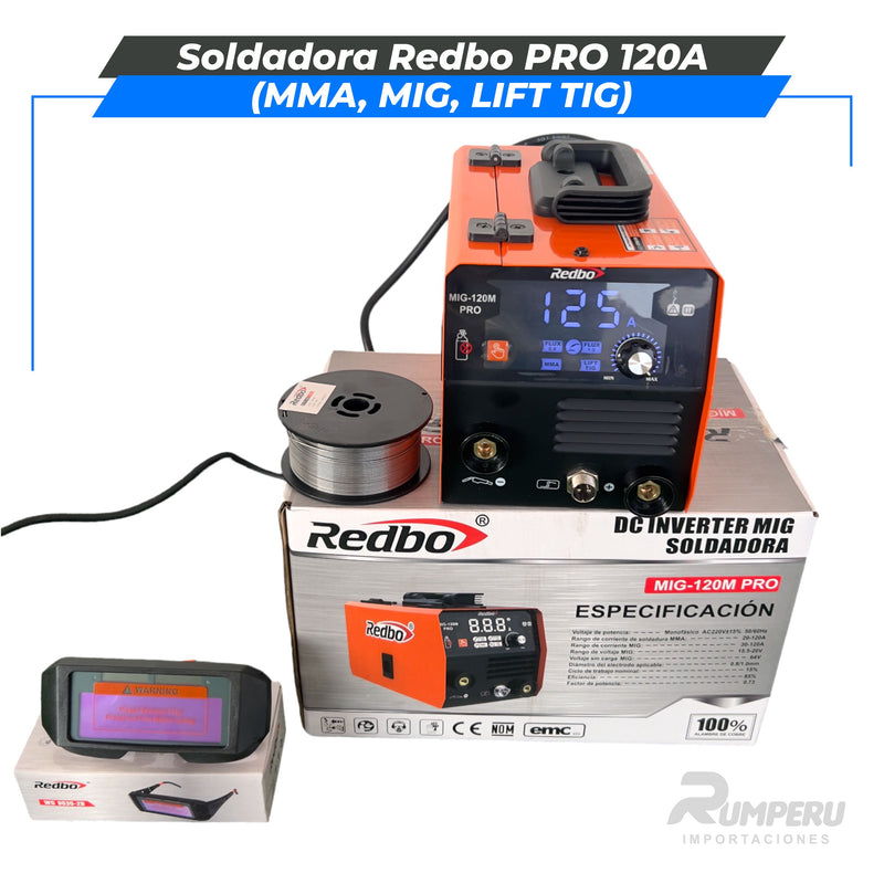 Cargue la imagen en el visor de la galería, Soldadora Redbo PRO 120A + Amoladora 900W (MMA, MIG, LIFT TIG)
