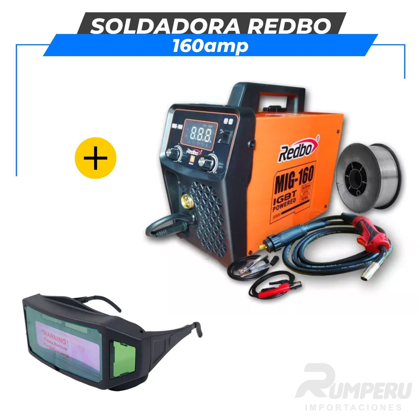 Soldadora Redbo 160 Amperios - Función MIG / TIG-LIFT / MMA