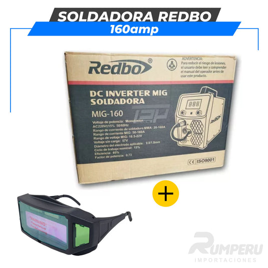 Soldadora Redbo 160 Amperios - Función MIG / TIG-LIFT / MMA