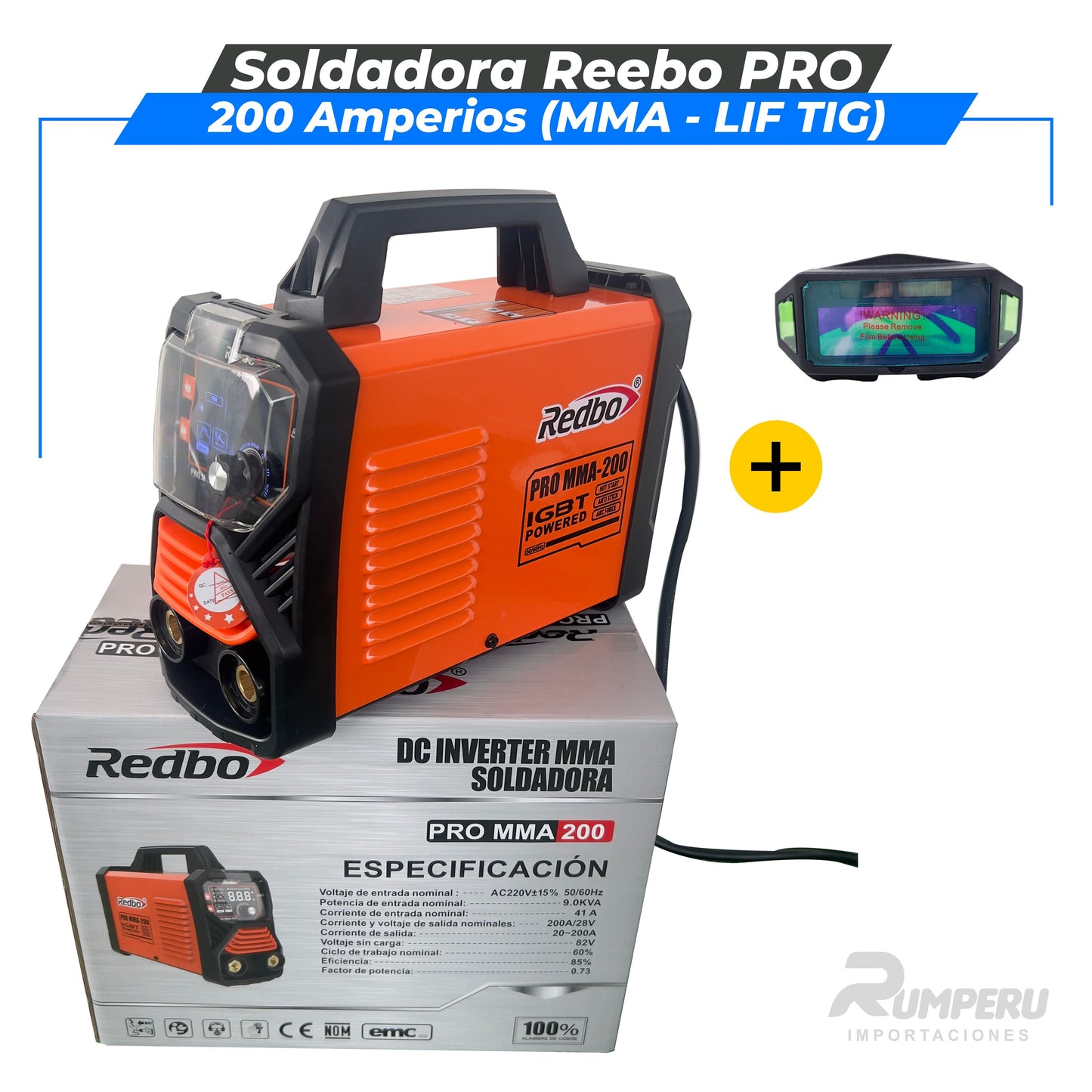 Soldadora Redbo PRO 200A ( MMA - LIFT TIG )